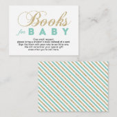 Gold und Minze | Babydusche Bringen Sie eine Buchu Begleitkarte (Vorne/Hinten)