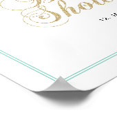 Gold und Minze | Begrüßungszeichen des modernen Ba Poster (Ecke)