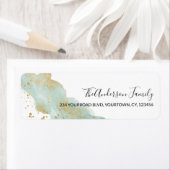 Gold und Minze Goldfolie Weihnachten Rücksendeadre (Insitu)