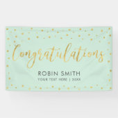 Gold und Minze | Gratulation Graduation Party Banner (Horizontal)