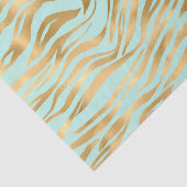 Gold und Minze Wavy Tiermuster Seidenpapier (Ausschnitt)