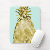 Gold-und Minzen-Aquarell-Ananas Mousepad (Mit Mouse)