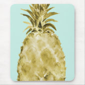 Gold-und Minzen-Aquarell-Ananas Mousepad (Vorne)