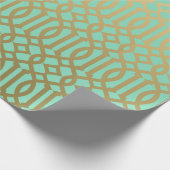 Gold-und Minzen-modernes Gitter-Muster Geschenkpapier (Ecke)