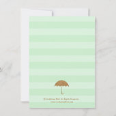 Gold und Minzen-Regenschirm-u. Herz-Brautparty Einladung (Rückseite)