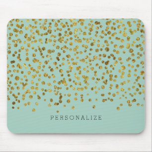 Gold-und Minzen-ZauberConfetti Mousepad