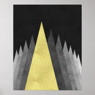Gold und moderne minimale geometrische Kunst des Poster