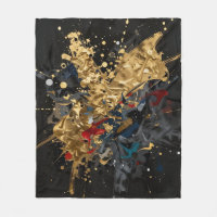Gold- und Navy-Abstrakter Spritzer Moderne Luxus-K