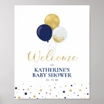 Gold und Navy | Baby-Dusche Willkommen
