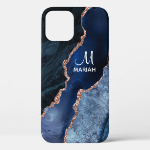 Gold und Navy Blue - Agate Marble - Case-Mate iPhone Hülle