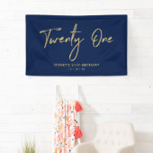 Gold und Navy Blue | Banner zum 21. Geburtstag des (Insitu)