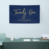 Gold und Navy Blue | Banner zum 21. Geburtstag des (Messeveranstaltung)
