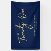 Gold und Navy Blue | Banner zum 21. Geburtstag des (Vertikal)