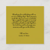 Gold und Navy Blue im indischen Stil Begleitkarte (Rückseite)