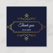 Gold und Navy Blue im indischen Stil Begleitkarte (Vorderseite)