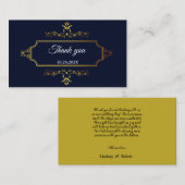 Gold und Navy Blue im indischen Stil Begleitkarte (Vorne/Hinten)