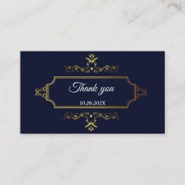 Gold und Navy Blue im indischen Stil Begleitkarte