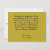 Gold und Navy Blue im indischen Stil RSVP Karte (Rückseite)