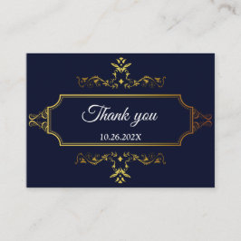 Gold und Navy Blue Indian Style Envelope Begleitkarte