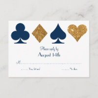 Gold und Navy Blue Las Vegas Wedding Repcard