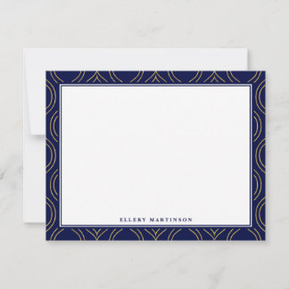 Gold- und Navy-Blue-Muster Mitteilungskarte