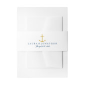 Gold und Navy Blue Nautical Anchor | Hochzeit Einladungsbanderole (Vorderseite Beispiel)