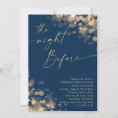 Gold und Navy Blue Probe Dinner Einladung (Vorderseite)