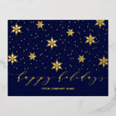 Gold und Navy Blue | Weihnachtsfoto Postkarte (Vorderseite)
