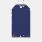 Gold und Navy Confetti Elegante Hochzeit Geschenkanhänger (Rückseite)