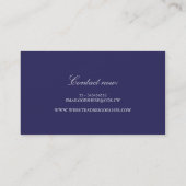 Gold und Navy Herbstlaubs Elegant Visitenkarte (Rückseite)