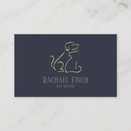 Gold und Navy moderne Minimalistische Heimtiere Si Visitenkarte