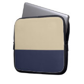 Gold und Navy Neopren Laptopschutzhülle (Vorderseite Links)