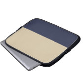Gold und Navy Neopren Laptopschutzhülle (Vorne Knopf)