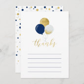 Gold und Navy | Party Dankeschön Karte (Vorne/Hinten)