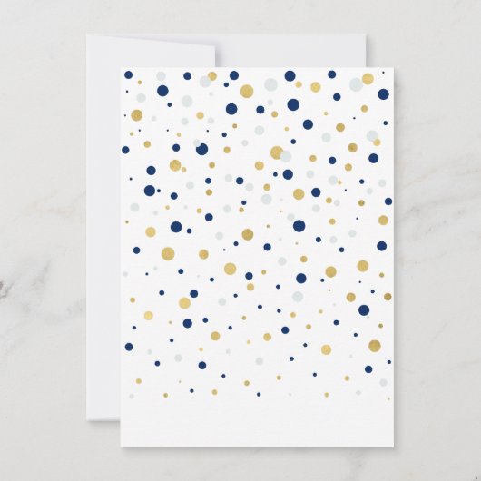 Gold und Navy | Party Dankeschön Karte (Rückseite)