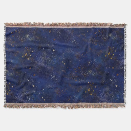 Gold und Navy Sterne Decke (Vorderseite)