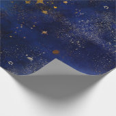 Gold- und Navy-Sterne Geschenkpapier (Ecke)