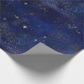 Gold- und Navy-Sterne Geschenkpapier (Ecke)