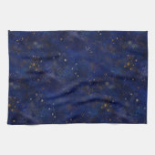 Gold- und Navy-Sterne Geschirrtuch (Horizontal)