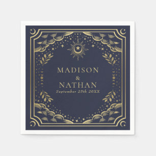 Gold und Navy Tarotkarte Gothic Hochzeit Serviette