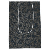 Gold und Navy Weihnachten Mittlere Geschenktüte (Rückseite)