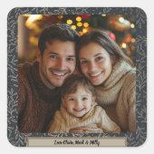 Gold und Navy Weihnachten Quadratischer Aufkleber (Vorderseite)