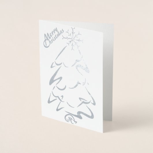 Gold und (oder) Silberner Weihnachtsbaum Folienkarte (Vorderseite)