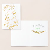Gold und (oder) Silberner Weihnachtsbaum Folienkarte (Anzeige)