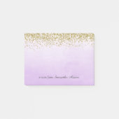 Gold und Ombre lila Anmerkungen Post-it Klebezettel (Vorderseite)