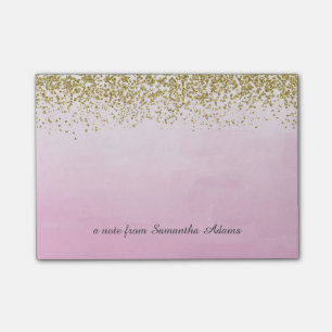 Gold und Ombre rosa Anmerkungen Post-it Klebezettel