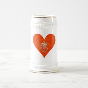 Gold und Orange Vintag Cameo Bierglas