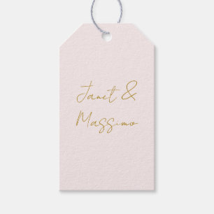 Gold- und Pastellfarbe Kalligrafie Elegant Einfach Geschenkanhänger