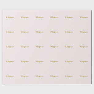 Gold- und Pastellfarbe Kalligrafie Elegant Einfach Geschenkpapier
