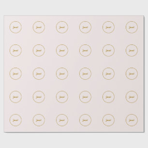 Gold- und Pastellfarbe Kalligrafie Elegant Einfach Geschenkpapier